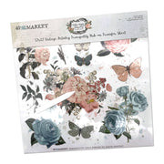 49 & Market Vintage Artistry TRANQUILITY RUB-ON TRANSFER SHEET 12 X 12 VAT-39661